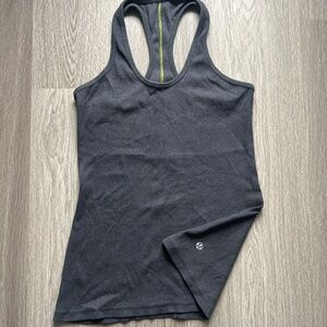 Charcoal Grey LULULEMON racer back ribbed tank top